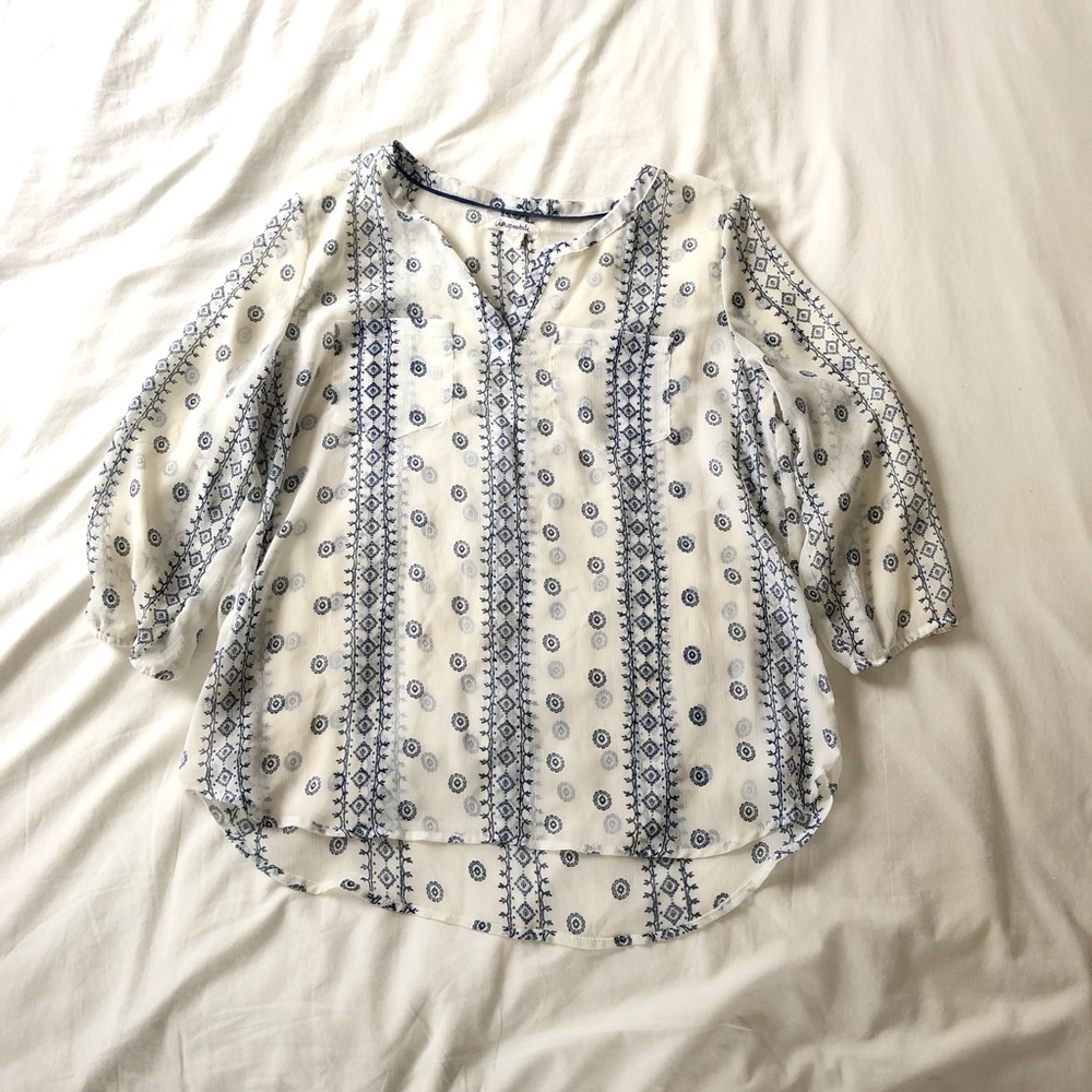 Aeropostale Sheer 3/4 Sleeve Tunic